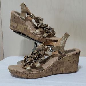 b.o.c. Born Concepts gold wedge sandals